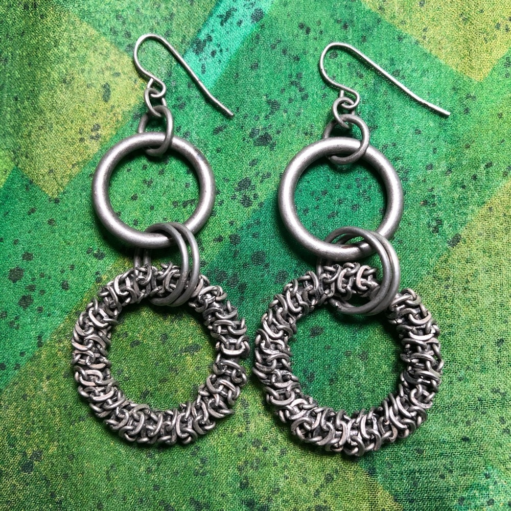 Double hoop earrings.